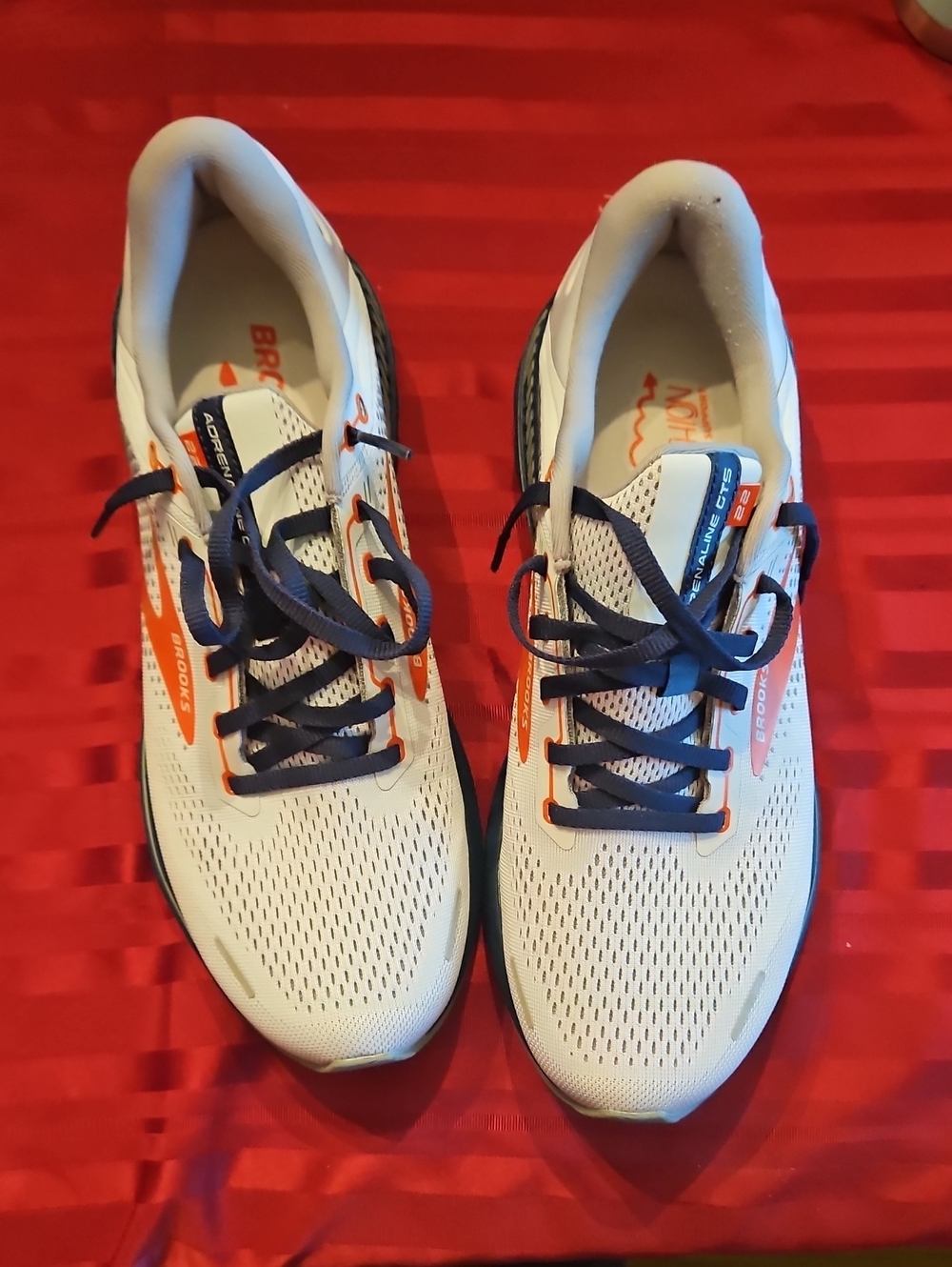 Brooks grey Running Sneakers with Navy Laces and Orange Accents